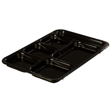 Carlisle 614R03 Black ABS Right Hand Six Compartment 10" x 14" Tray