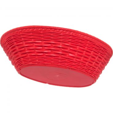 Carlisle 650405 Red WeaveWear 9" 1.1 Qt Plastic Oval Basket
