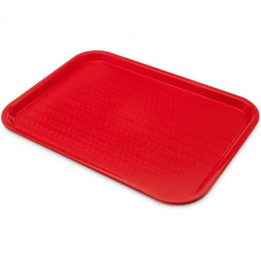 Carlisle CT121605 Red Plastic Standard Cafe 12" x 16" Tray