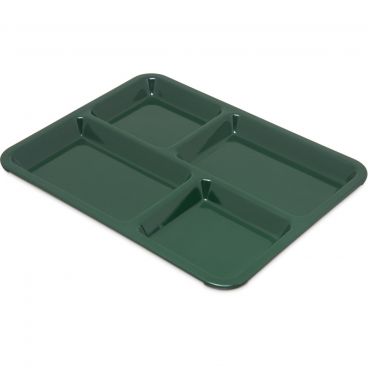 Carlisle KL44408 Forest Green 4 Compartment Melamine Tray