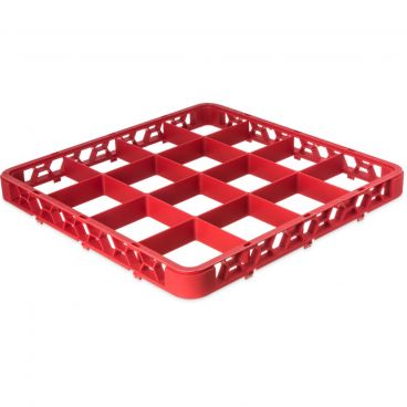 Carlisle RE16C05 Red OptiClean 16 Compartment Divided Glass Rack Extender