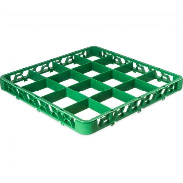 Carlisle RE16C09 Green OptiClean 16 Compartment Divided Glass Rack Extender