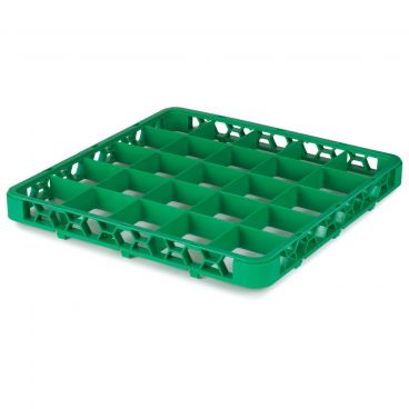 Carlisle RE25C09 Green Color-Coded OptiClean 25 Compartment Divided Glass Rack Extender