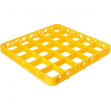 Carlisle RE25C04 Yellow Color-Coded OptiClean 25 Compartment Divided Glass Rack Extender
