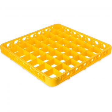 Carlisle RE49C04 Yellow Color-Coded OptiClean 49 Compartment Divided Glass Rack Extender