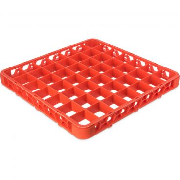 Carlisle RE49C24 Orange Color-Coded OptiClean 49 Compartment Divided Glass Rack Extender