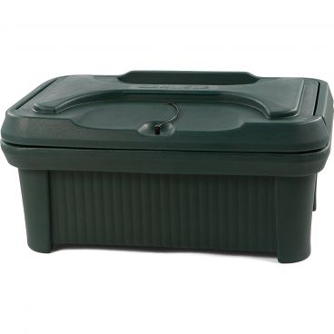 Carlisle XT160008 Forest Green 6" Deep Cateraide Slide 'N Seal Top Loading Polyethylene Insulated Food Pan Carrier With Sliding Lid And Molded-In Tethered Lock Pin