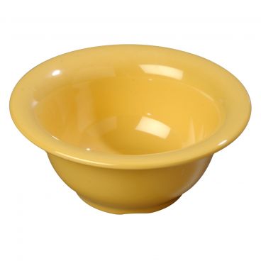 Carlisle 3303822 Honey Yellow Sierrus Melamine Rimmed Nappie Bowl - 5-2/5" Diameter