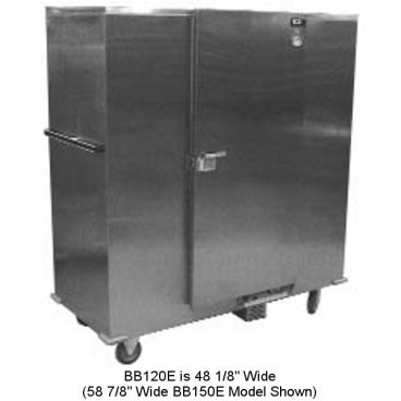 Carter-Hoffmann BB120E Economy Carter Series 63 3/8" Tall x 48 1/8" Wide Single-Door 120-Plate Capacity Insulated Stainless Steel Mobile Heated Value Banquet Cabinet, 120V 1650 Watts