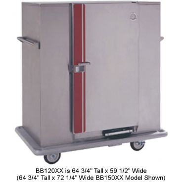 Carter-Hoffmann BB120XX Classic Carter Series 64 3/4" Tall x 59 1/2" Wide Single-Door 144-Plate Capacity Insulated Stainless Steel Mobile Heated BB Series Banquet Cabinet For Plates Up To 12 3/4" Diameter, 120V 1650 Watts