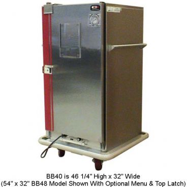 Carter-Hoffmann BB40 Classic Carter Series 46 1/4" Tall x 32" Wide Single-Door 48-Plate Capacity Insulated Stainless Steel Mobile Heated Banquet Cabinet For Plates Up To 10 1/2" Diameter, 120V 1650 Watts
