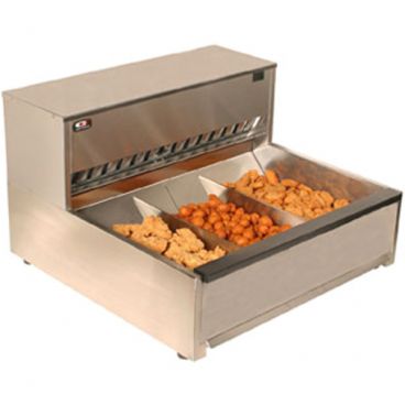 Carter-Hoffmann CNH28 Countertop 4-Section 28 1/8" Wide Forced-Air Heating System Fiberglass Insulated Stainless Steel Crisp N Hold Fried Food Station, 208V 2890 Watts