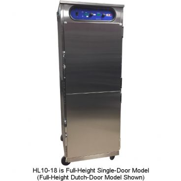 Carter-Hoffmann HL10-18 VaporPro Series Full-Height 76 3/8" Tall 18-Tray Capacity Digital Control Solid-Door Humidified Insulated Stainless Steel hotLOGIX Heated Proofing And Holding Cabinet, 120V 2100 Watts
