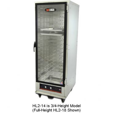 Carter-Hoffmann HL2-14 LOGIX2 Series 3/4-Height 58 5/8" Tall 14-Tray Capacity Humidified Non-Insulated Aluminum hotLOGIX Heated Proofing And Holding Cabinet, 120V 2100 Watts