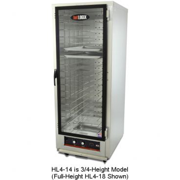 Carter-Hoffmann HL4-14 LOGIX4 Series 3/4-Height 58 5/8" Tall 8-Tray Capacity Humidified Insulated Aluminum hotLOGIX Heated Proofing And Holding Cabinet, 120V 2100 Watts