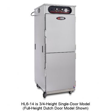 Carter-Hoffmann HL6-14 LOGIX6 Series 3/4-Height 64 3/8" Tall 14-Tray Capacity Solid-Door Humidified Insulated Aluminum hotLOGIX Heated Proofing And Holding Cabinet, 120V 2100 Watts