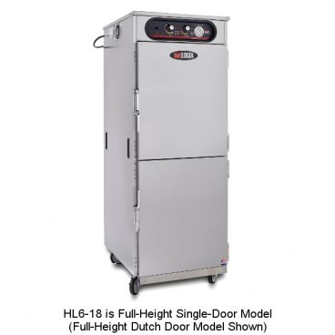 Carter-Hoffmann HL6-18 LOGIX6 Series Full-Height 76 3/8" Tall 18-Tray Capacity Solid-Door Humidified Insulated Aluminum hotLOGIX Heated Proofing And Holding Cabinet, 120V 2100 Watts