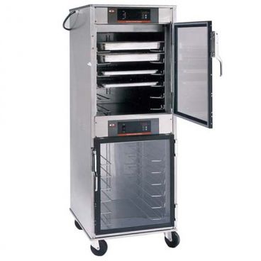 Carter-Hoffmann HL8-12 LOGIX8 Series Full-Height 72 5/8" Tall 2-Compartment 12-Tray Capacity Electronic Control Non-Humidified Insulated Stainless Steel hotLOGIX Heated Holding Cabinet, 120V 2000 Watts