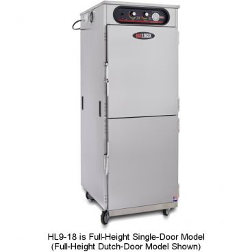 Carter-Hoffmann HL9-18 LOGIX9 Series Full-Height 76 3/8" Tall 18-Tray Capacity Solid-Door Humidified Insulated Stainless Steel hotLOGIX Heated Proofing And Holding Cabinet, 120V 2100 Watts