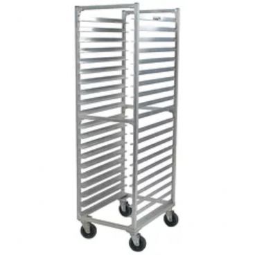 Carter-Hoffmann O8620 Standard-Width 69 5/16" Tall x 20 5/8" Wide x 26 1/4" Deep 20-Pan Capacity Open-Side End-Loading Aluminum Utility Rack For 18" x 26" Trays With Fixed Angle Slides