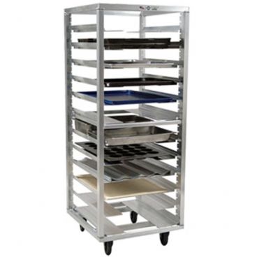Carter-Hoffmann O8631V Universal Adjustable 64" Tall x 24" Wide x 26" Deep 24-Pan Capacity End-Loading Aluminum Utility Tray Rack For 12" x 20" Pans Or 18" x 26" Trays With Adjustable Slides