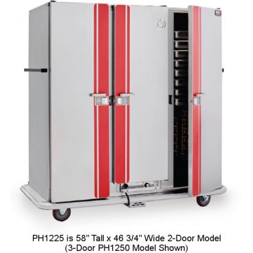 Carter-Hoffmann PH1225 PH Series 58" Tall x 46 3/4" Wide 2-Door 33-Pan Capacity Insulated Stainless Steel Heated Food Transport Cabinet For 12" x 20" Pans, 120V 1650 Watts