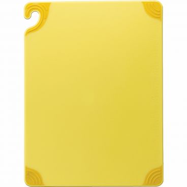 San Jamar CBG182412YL 18" x 24" x 1/2" Yellow Saf-T-Grip Cutting Board