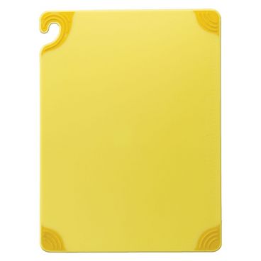 San Jamar CBG912YL 9" x 12" x 3/8" Yellow Saf-T-Grip Cutting Board