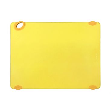 Winco CBK-1824YL 18” x 24” x 1/2" Yellow StatikBoard Co-Polymer Plastic Cutting Board with Hook