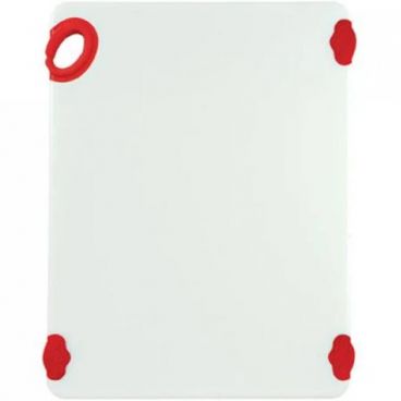 Winco CBN-1520RD 15” x 20” x 1/2" Red StatikBoard Co-Polymer Plastic Cutting Board with Hook