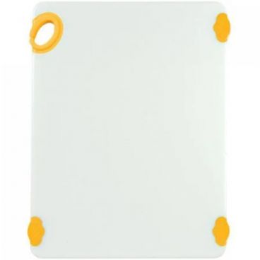 Winco CBN-1520YL 15” x 20” x 1/2" Yellow StatikBoard Co-Polymer Plastic Cutting Board with Hook