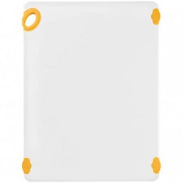 Winco CBN-1824YL 18” x 24” x 1/2" Yellow StatikBoard Co-Polymer Plastic Cutting Board with Hook