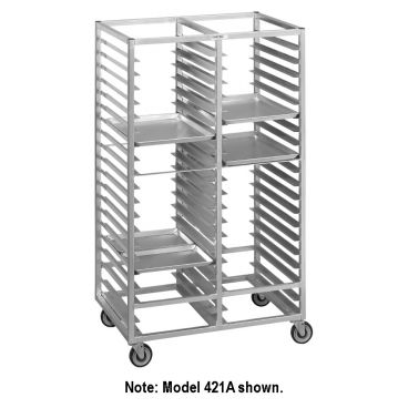 Channel Mfg 458A 60 Tray Bottom Load Double Aluminum Cafeteria Tray Rack - Assembled