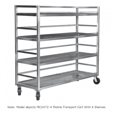 Channel Mfg MC2472-2 Aluminum Multi-Purpose Flight Transport Cart With 2 Shelves