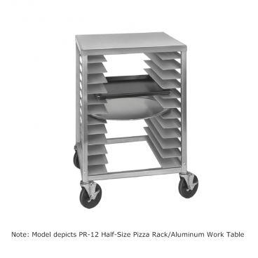 Channel Mfg PR-24 43” Wide Half-Size Pizza Pan Rack With Aluminum Work Top And 24 Shelves