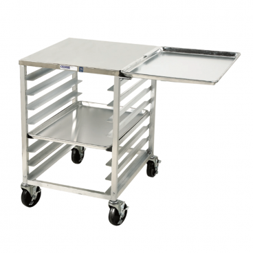 Channel Mfg RG101 Aluminum 20-1/2” Wide Outrigger Slicer Stand With Angle Pan Slides And 8 Pan Capacity