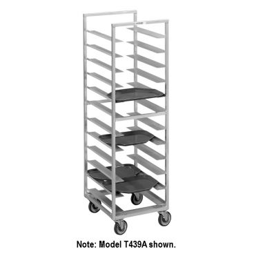 Channel Mfg T437A 40 Tray Bottom Load Aluminum Trapezoidal Cafeteria Tray Rack - Assembled