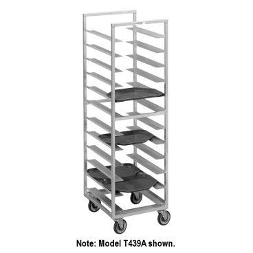 Channel Mfg T438A 30 Tray Bottom Load Aluminum Trapezoidal Cafeteria Tray Rack - Assembled
