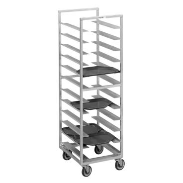 Channel Mfg T439A 24 Tray Bottom Load Aluminum Trapezoidal Cafeteria Tray Rack - Assembled
