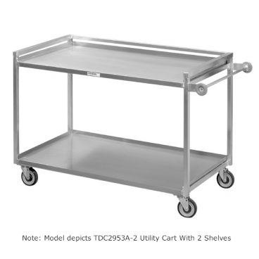 Channel Mfg TDC2937A-2 Heavy-Duty 37” Wide Aluminum Utility Cart With 2 Shelves