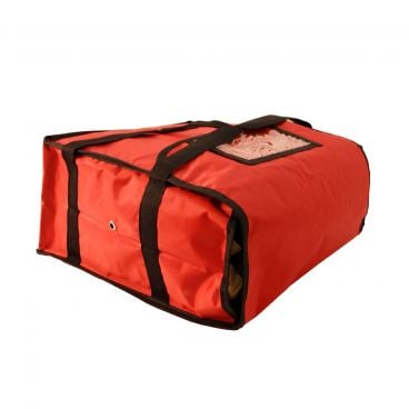 Chef Approved Pizza Delivery Bag Red 16" x 16" x 8" Nylon Insulated Holds (4) 12" Or 14" Pizza Boxes