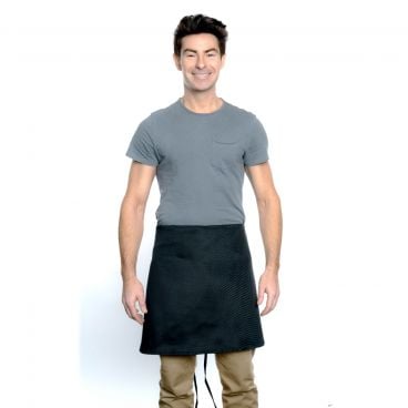 Chef Approved 167051BK Black 17" x 34" Poly-Cotton 4-Way Waist Apron