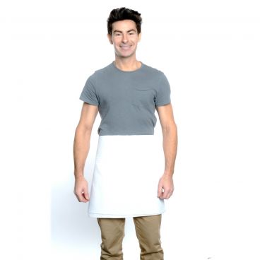 Chef Approved 167051WH White 17" x 34" Poly-Cotton 4-Way Waist Apron