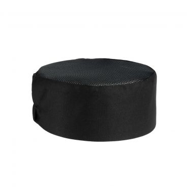 Chef Approved 167PBXLBK Black Mesh Top Pill Box Hat - Large Size