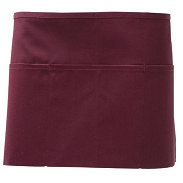 Chef Revival 605WAFH-BG Burgundy Poly-Cotton Front-of-the-House Waist Apron - One Size
