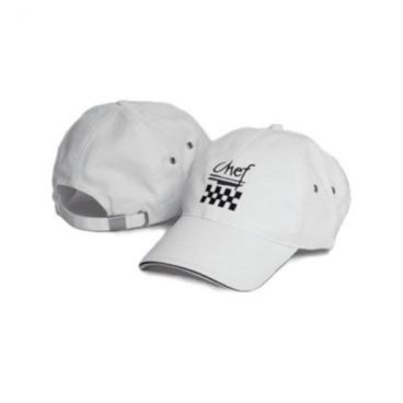 Chef Revival H063WH White 100% Cotton Embroidered Baseball/Chef Cap - One Size