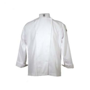 Chef Revival J002-2X 2XL White Poly Cotton Men's Knife & Steel Long Sleeve Chef's Jacket