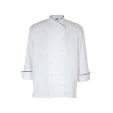Chef Revival J008-2X 2XL White Chef-tex Breeze Men Poly Cotton Corporate Chef's Jacket/Black Piping