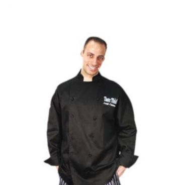 Chef Revival J017BK-2X 2XL Black Chef-tex Breeze Men's Poly Cotton Cuisinier Chef's Jacket