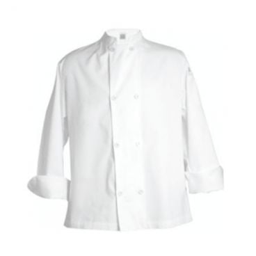 Chef Revival J049-M Medium White Poly Cotton Men's Double Breasted Long Sleeve Chef's Jacket